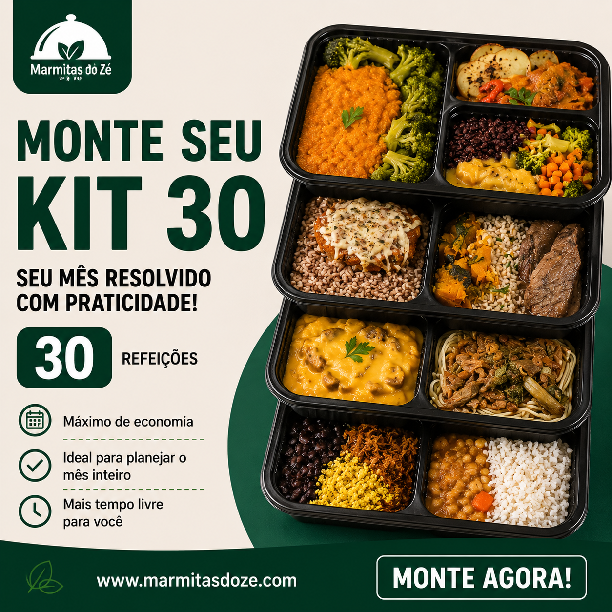 MONTE SEU KIT 30 MARMITAS