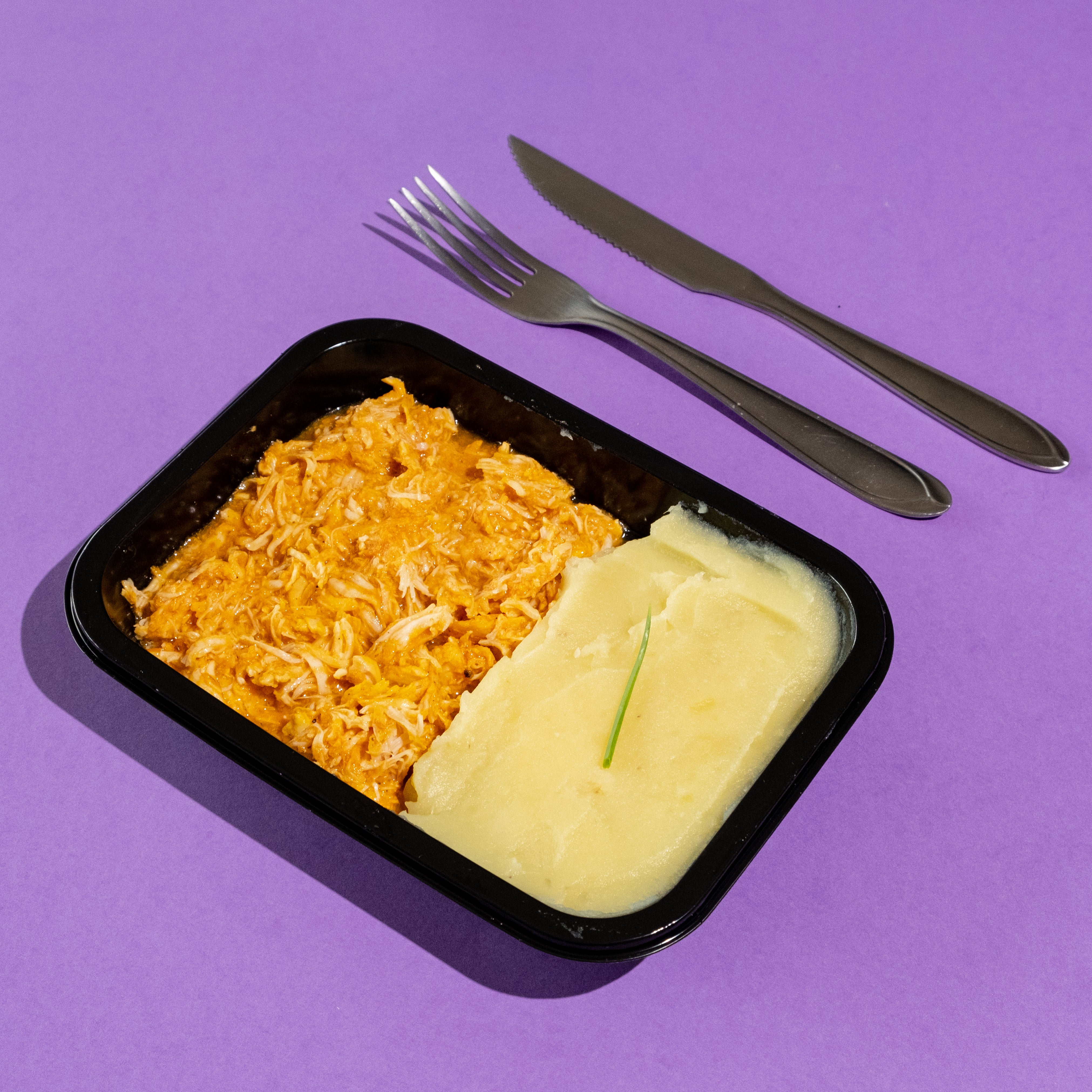 Frango desfiado com batata doce