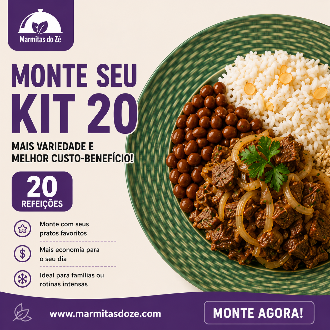 MONTE SEU KIT 20 MARMITAS