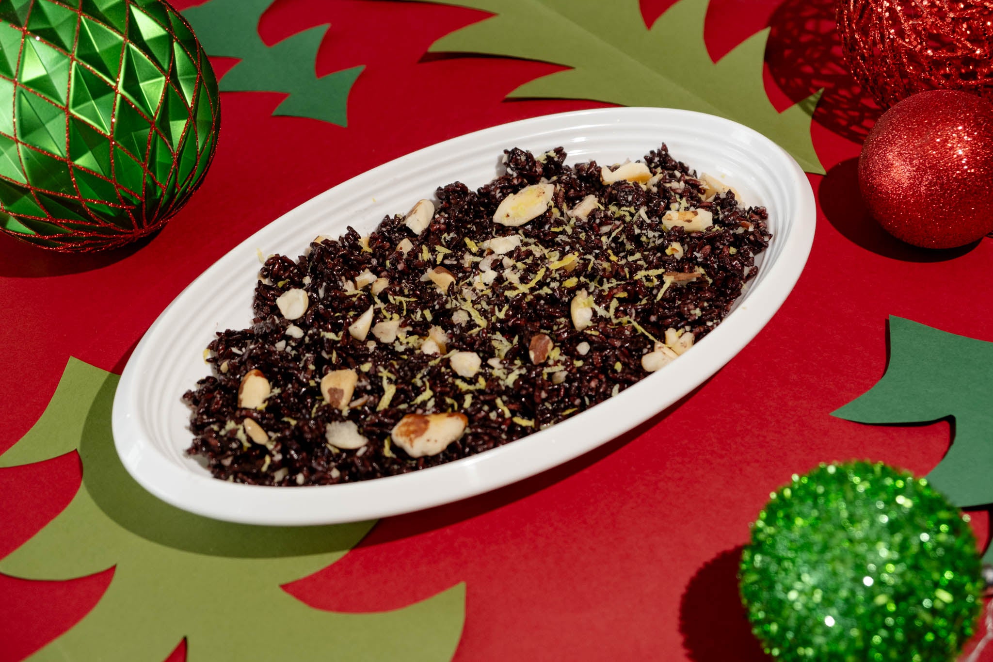 NATAL -Arroz Negro com amendoas e raspas de limão